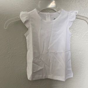 White ruffle sleeveless tank